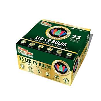 LED C9 SMD Bulb Box 25 - Multi, Facted