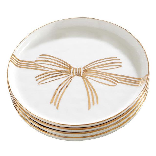Appetizer Plates – Gold Bow, Set of 4