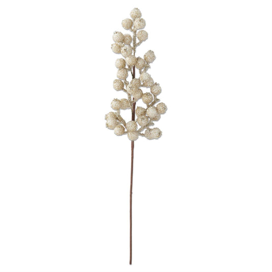 28 Inch Champagne Glittered Berry Stem