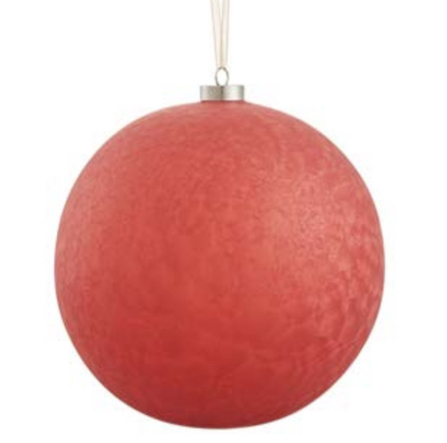 8" Red Glass Ball Ornament