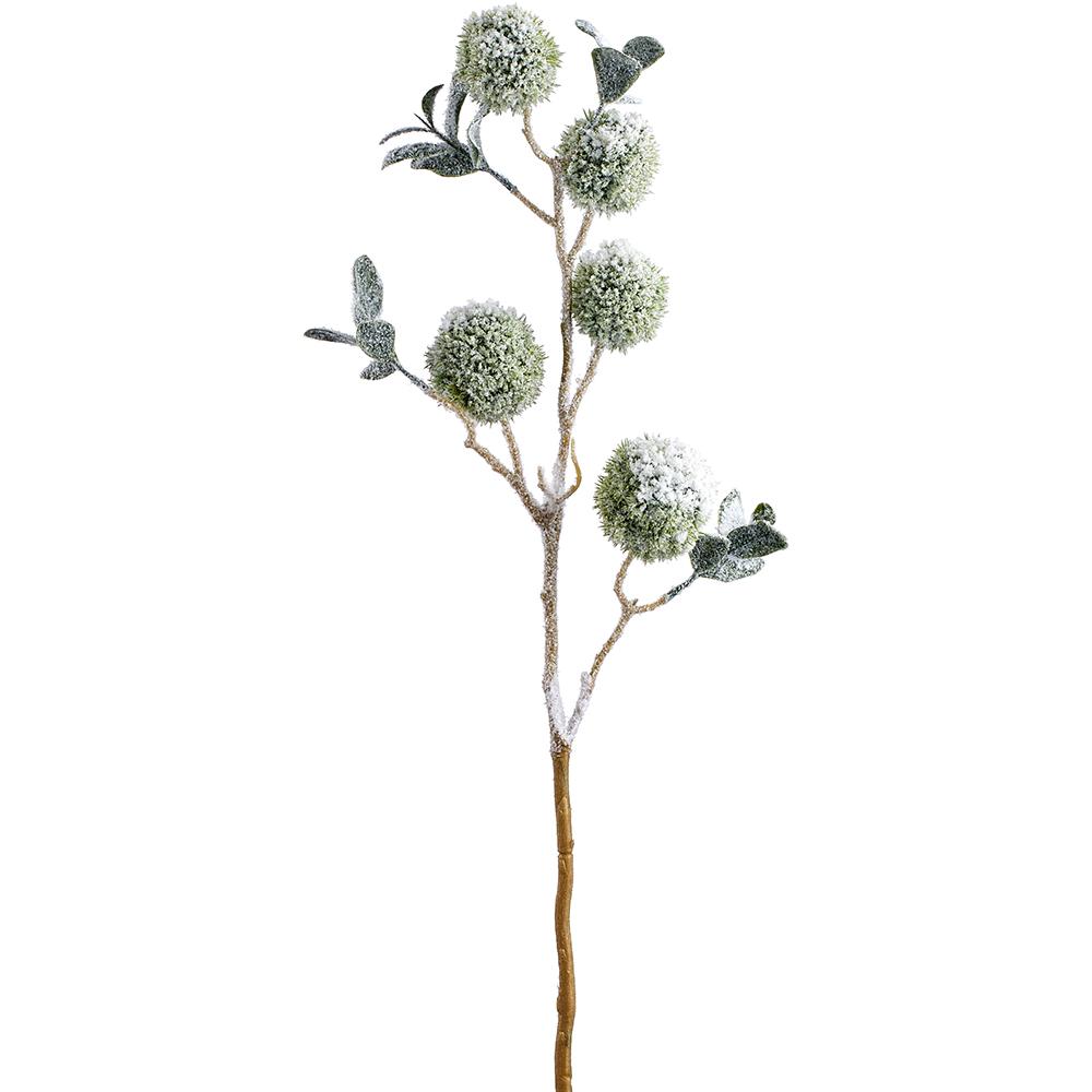 33" Snowed Chestnut Spray, Green/ White