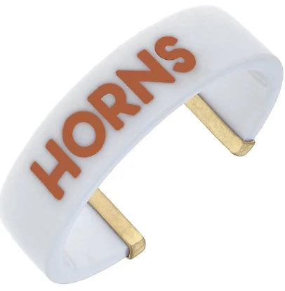 Texas Longhorns Resin Cuff Bracelet IN White